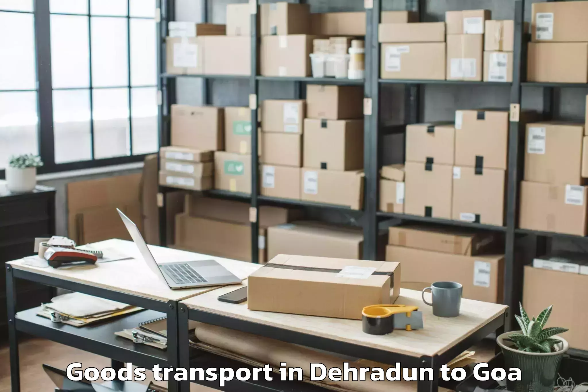 Hassle-Free Dehradun to Morjim Goods Transport